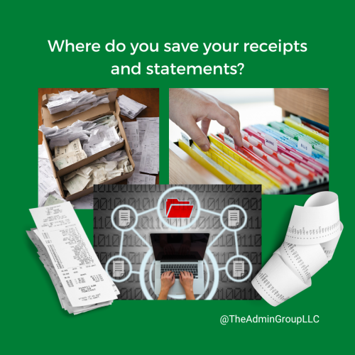 bookkeeping routine, receipt filing, workflows, organization systems